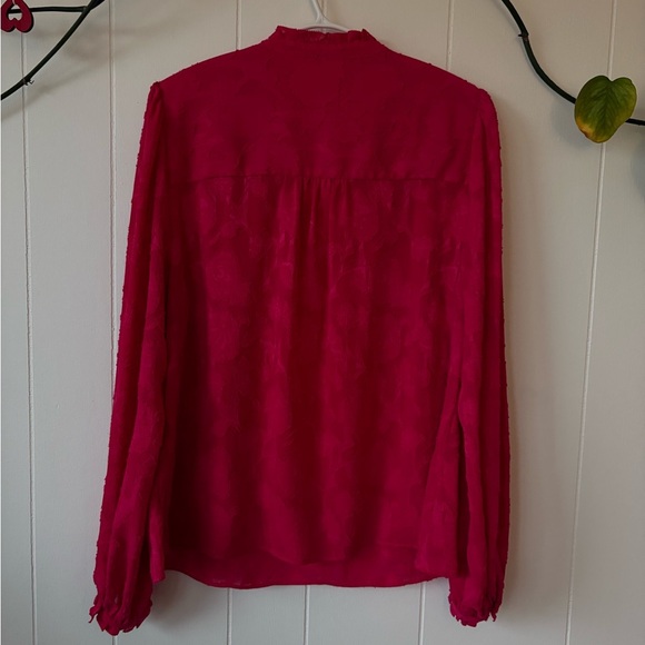 Addition Elle Pink Puff Sleeve Blouse Mandarin Collar Size X (12) - Picture 6 of 7